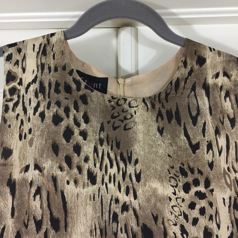 Vintage silk animal print dress leopard cheetah - Picture 2 of 7
